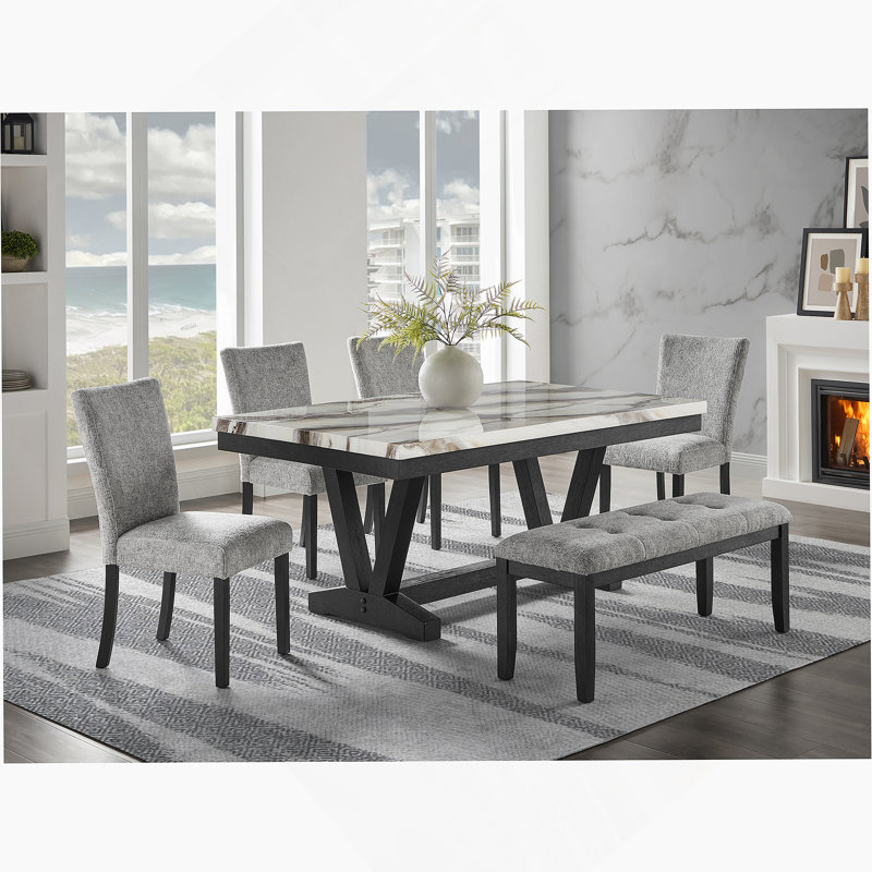 OCEANIC LIGHT GREY DINING BENCH