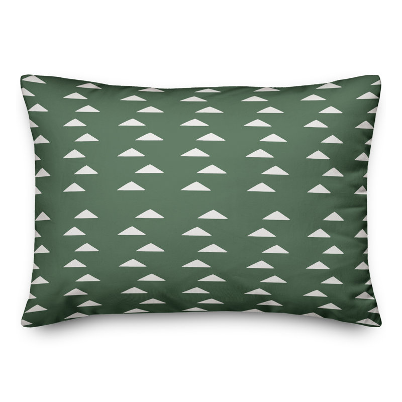 Triangle Patterns 19 Outdoor Rectangular Pillow Cover & Insert, Green