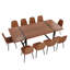 Ensemble de table de salle à manger en bois 87 po avec chaise rembourrée en cuir PU-115951196-116180492