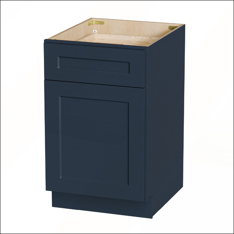 Armoire de base bleu marine Shaker avec porte et tiroir à fermeture en douceur, tablette réglable pour un rangement efficace dans la cuisine, la salle de bain, la buanderie et le garage