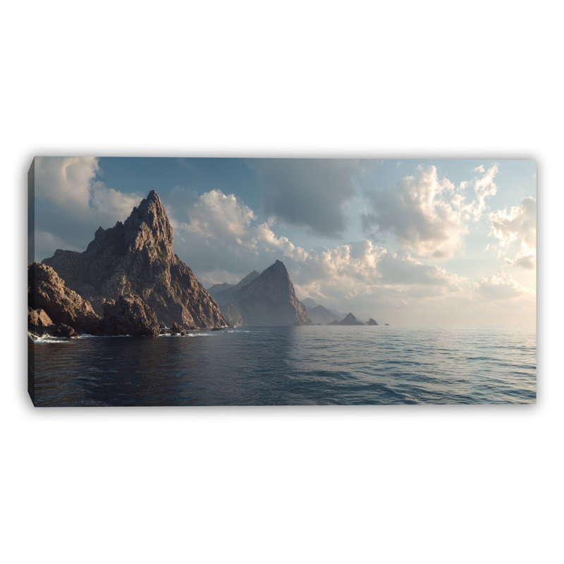 Art mural sur toile Coastal Cliff, H 24 po x l 48 po x P 1,5 po