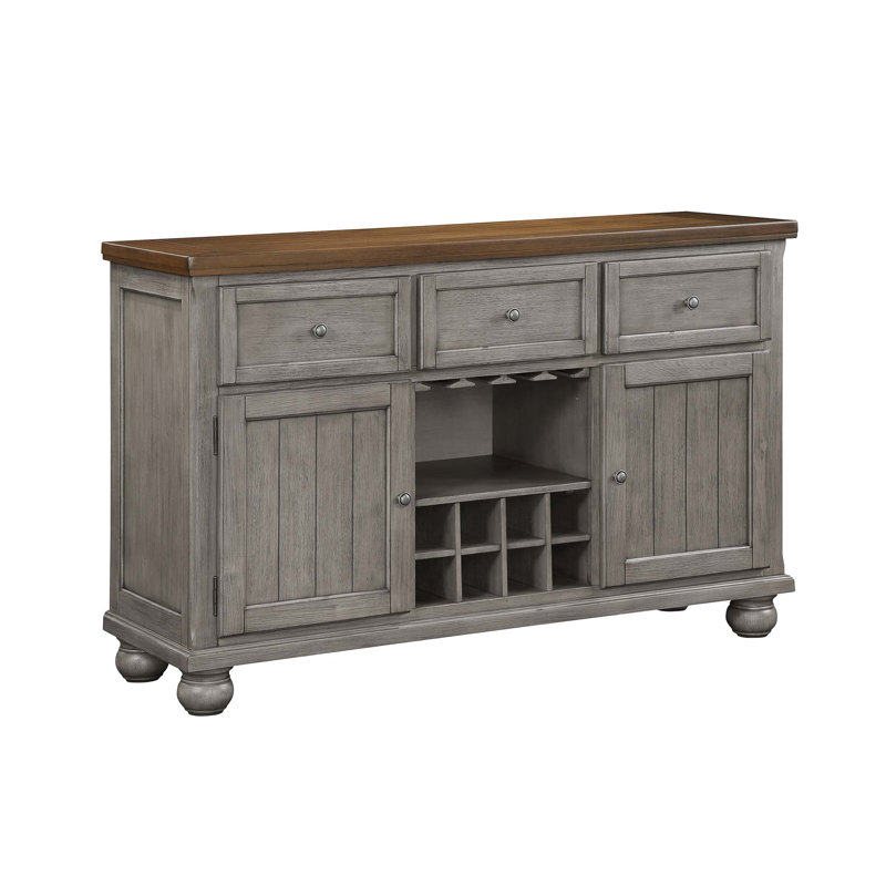 Armoire d'appoint avec tiroir, Brun / Gris