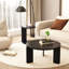 Ensemble de 2 tables basses gigognes rondes en bois de 32,68 pouces et 83 cm de diamètre avec 2 tables de bout, plateau en placage de chêne noir résistant à l'eau et ensemble de tables d'appoint en polyuréthane résistant à l'usure pour le salon, la salle d'étude