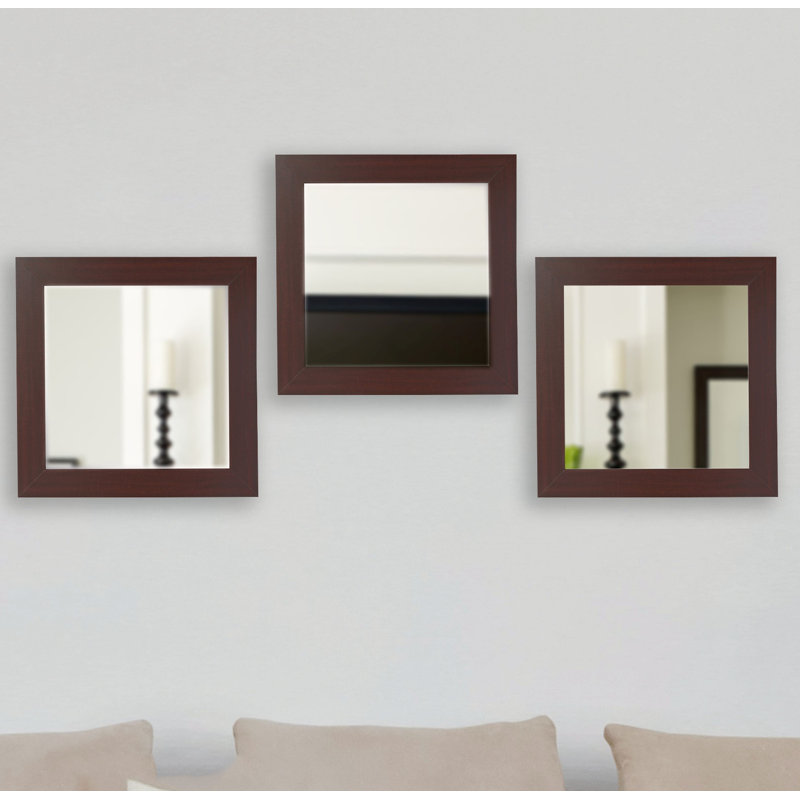 Solid Wood Flat Wall Mirror, Black Walnut