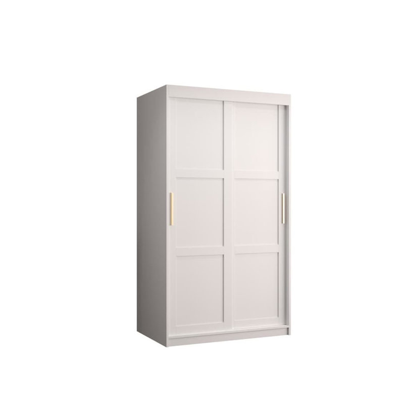 Arnola 2 Door Manufactured Wood Wardrobe, 200 H x 100 W x 62 D cm, White