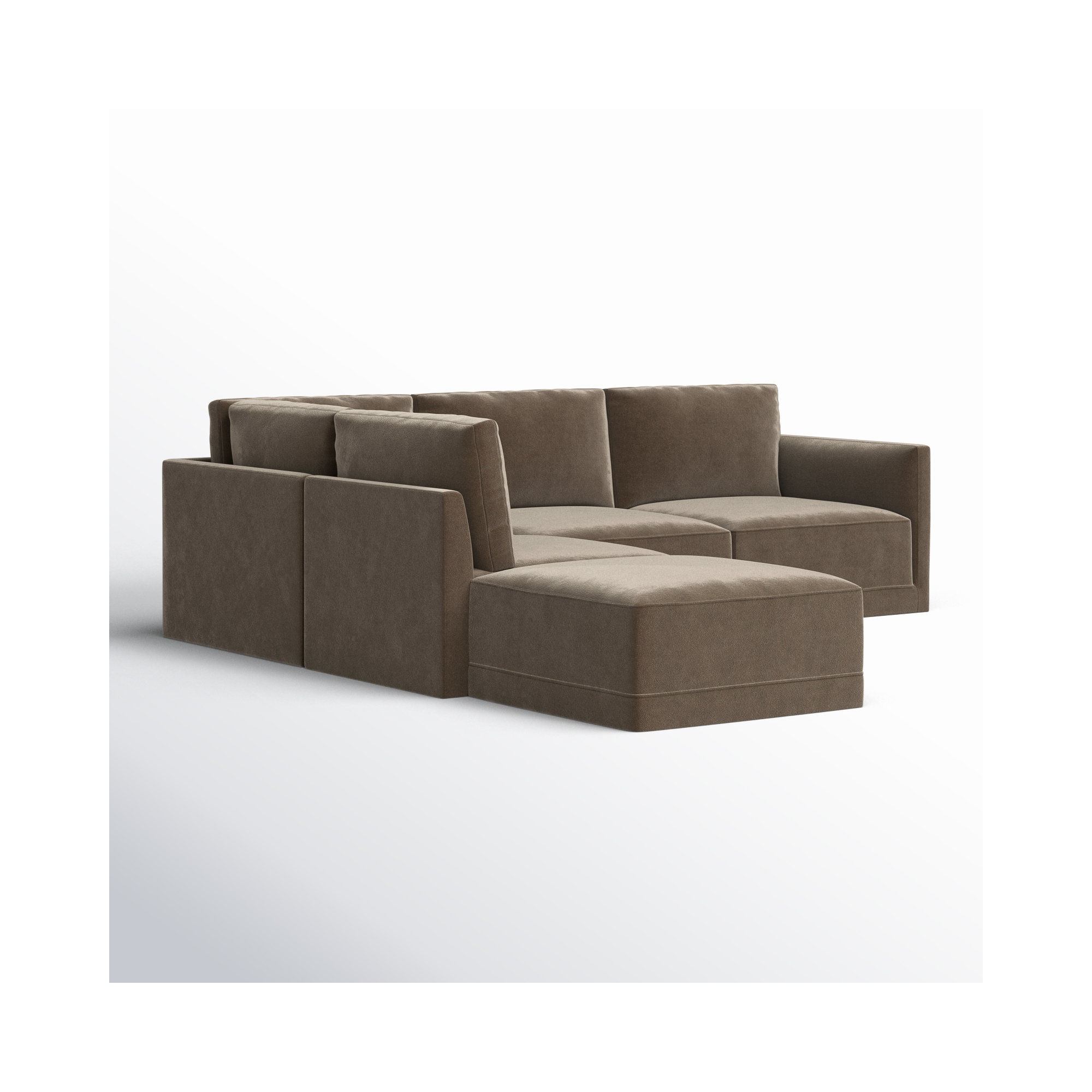 Deirdre Modular Upholstered Chaise L-Sectional, Taupe