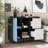 Modern Sideboard Buffet Coffee Bar Cabinet With 2 Drawers And 2 Open Storage Compartment-2064677329