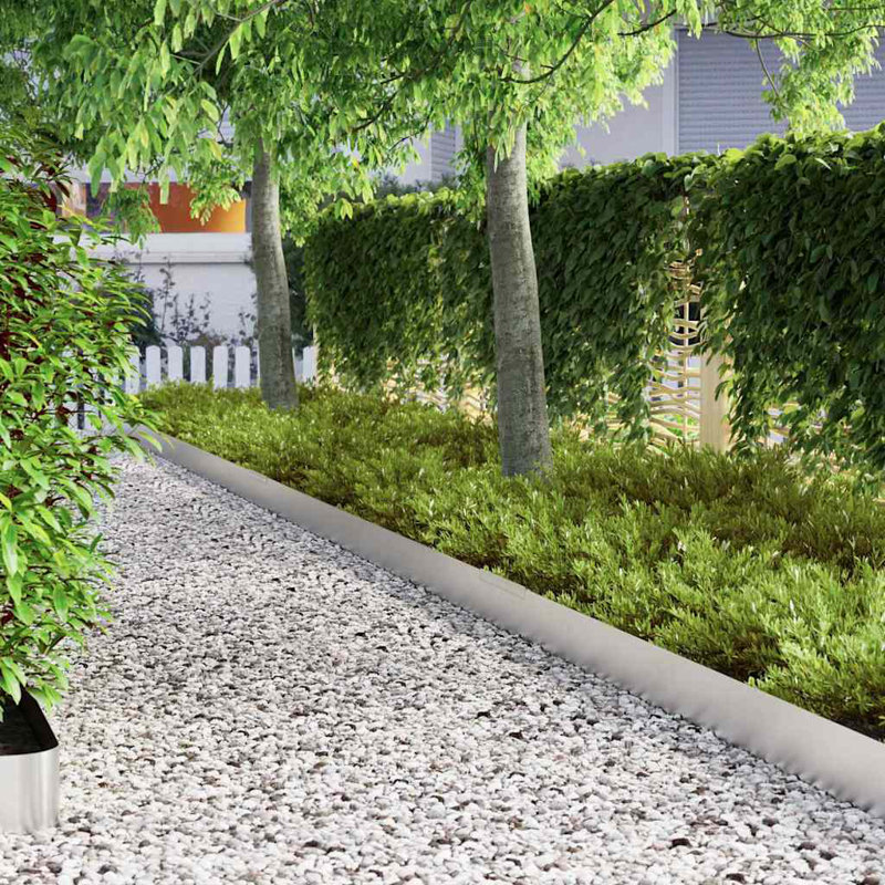 15cm H x 450cm W Stainless Steel Lawn Edging