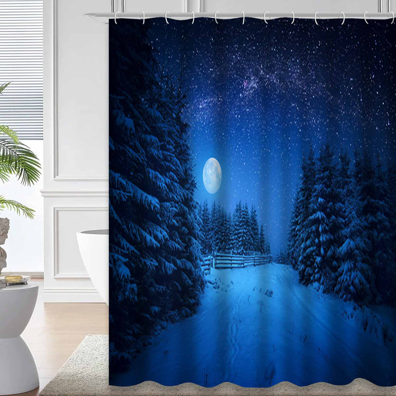 Rideau de douche Full Milky Way Snow Milky Way avec 12 crochets, L 72 po x l 84 po