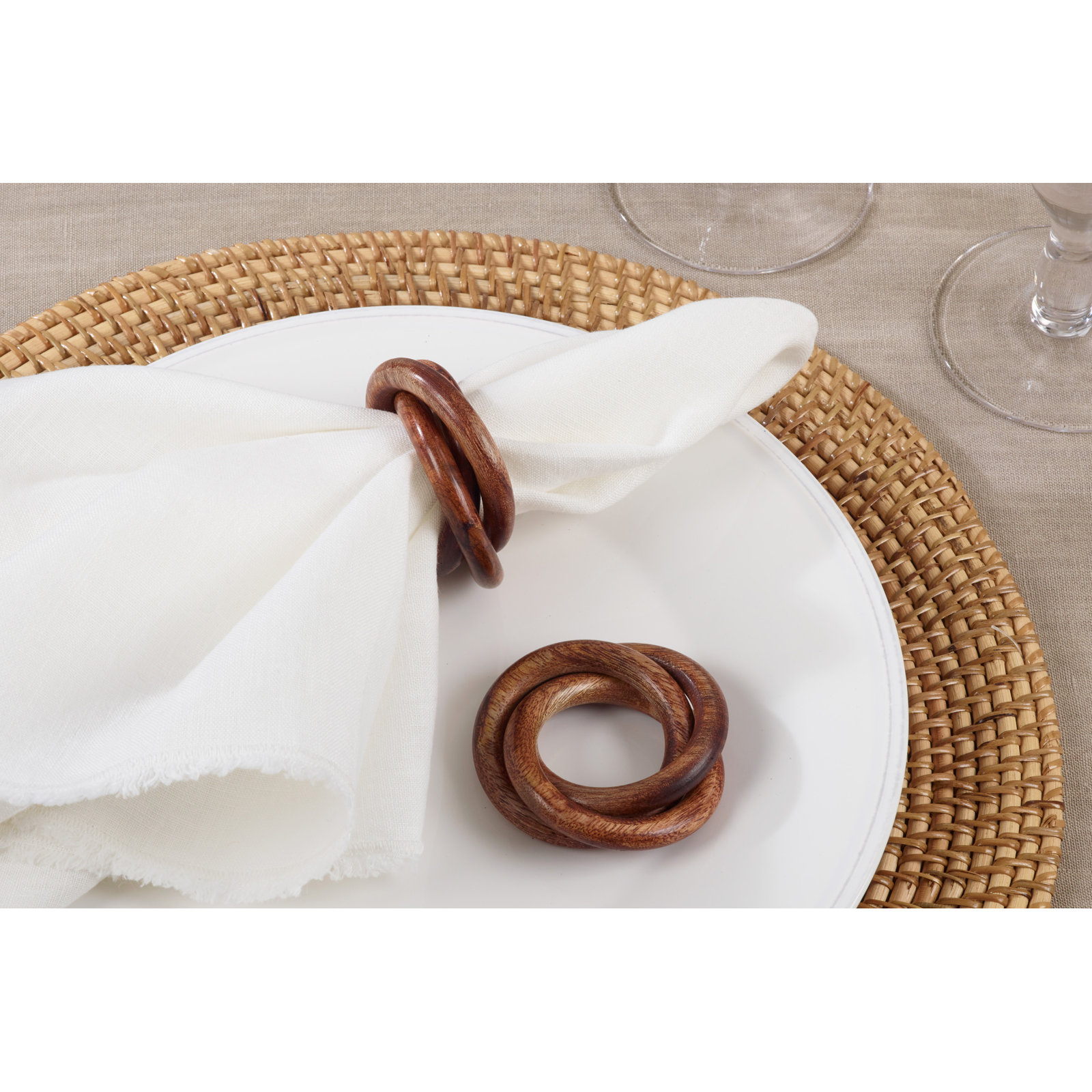 Wood Napkin Ring, Brown