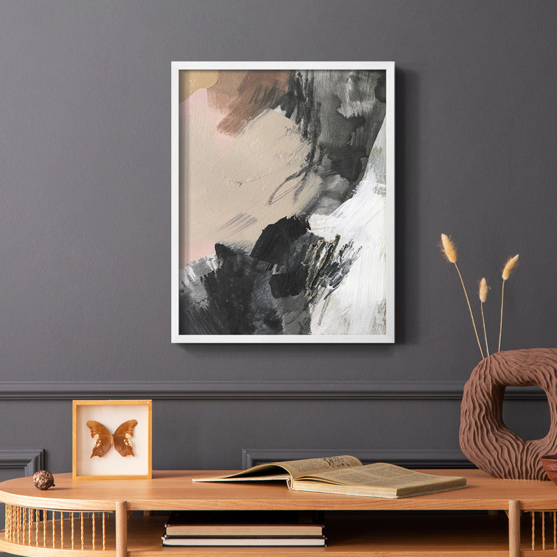 Neutre non blanchi, reproduction encadrée en V - bois massif, H 28 po x l 22 po, Blanc