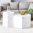 Modern Minimalist Style White Marble Patterned MDF Coffee Table Set  .Complex Texture Patterns