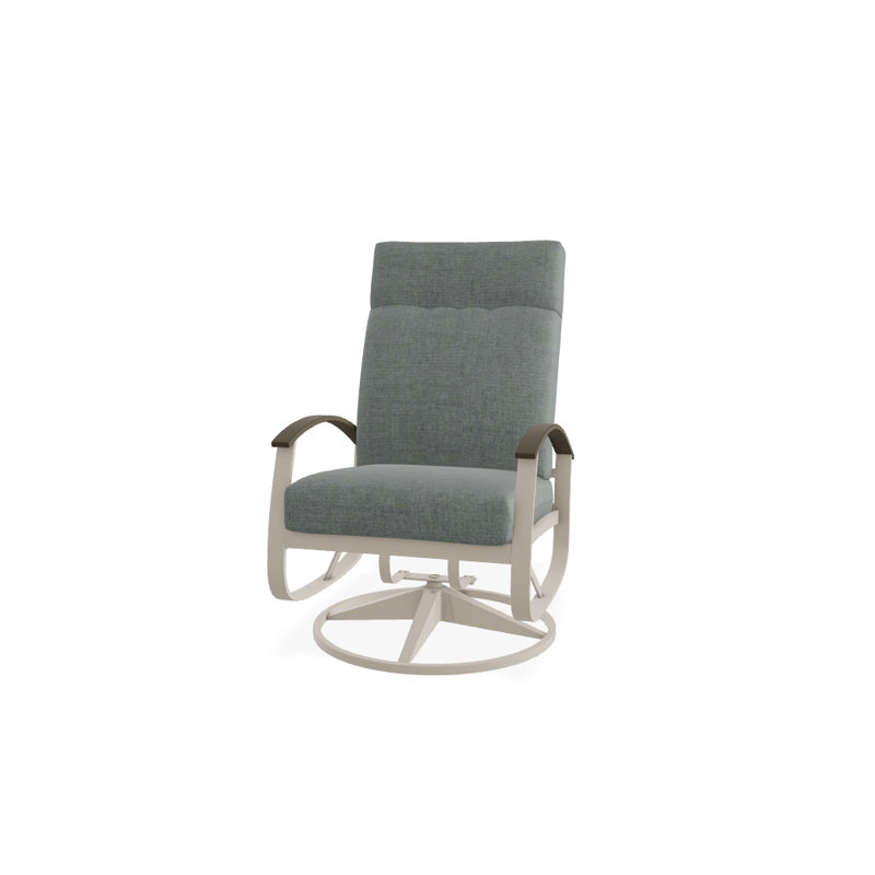 Belle Isle Outdoor Rocker Chair, Canvas Sapphire Blue Sunbrella, Beachwood P40, Textured Black