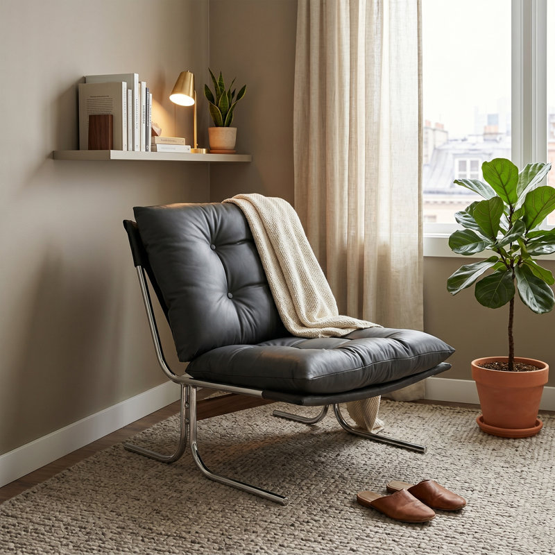 Upholstered Accent Chair, Black