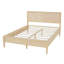 Structure de lit plateforme en bois avec tête de lit à panneau classique, support de lattes en bois, aucun sommier requis, assemblage facile-334391264-334391294