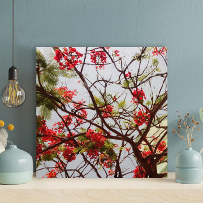 Red Flowering Tree - 1 pièce, impression sur toile tendue