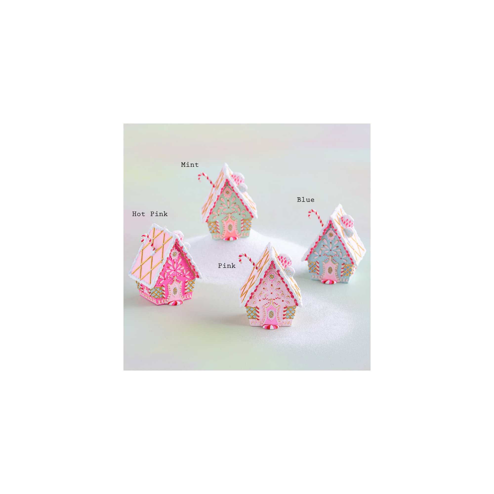 Glitterville Rainbow Ginger Cottage Ornament, Light Blue, 5" H x 2.25" W x 3.5" D