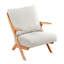 Chaise d'appoint Mid-Century de style moderne avec cadre en bois d'hévéa massif et coussin d'assise confortable en chenille grise-1059540000-1059540031