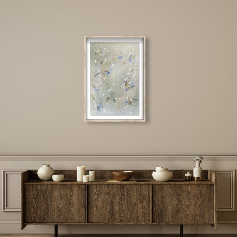 Spontaneous Trace Print by Oliver Gal, 16.5"H x 11.5"W, Natural Oak Shadowbox