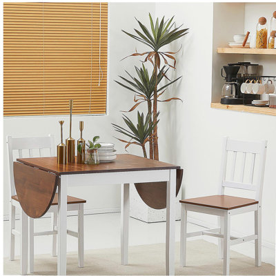 55-inch solid wood kitchen dining table, suitable for small space folding dining table, folding dining table, brown