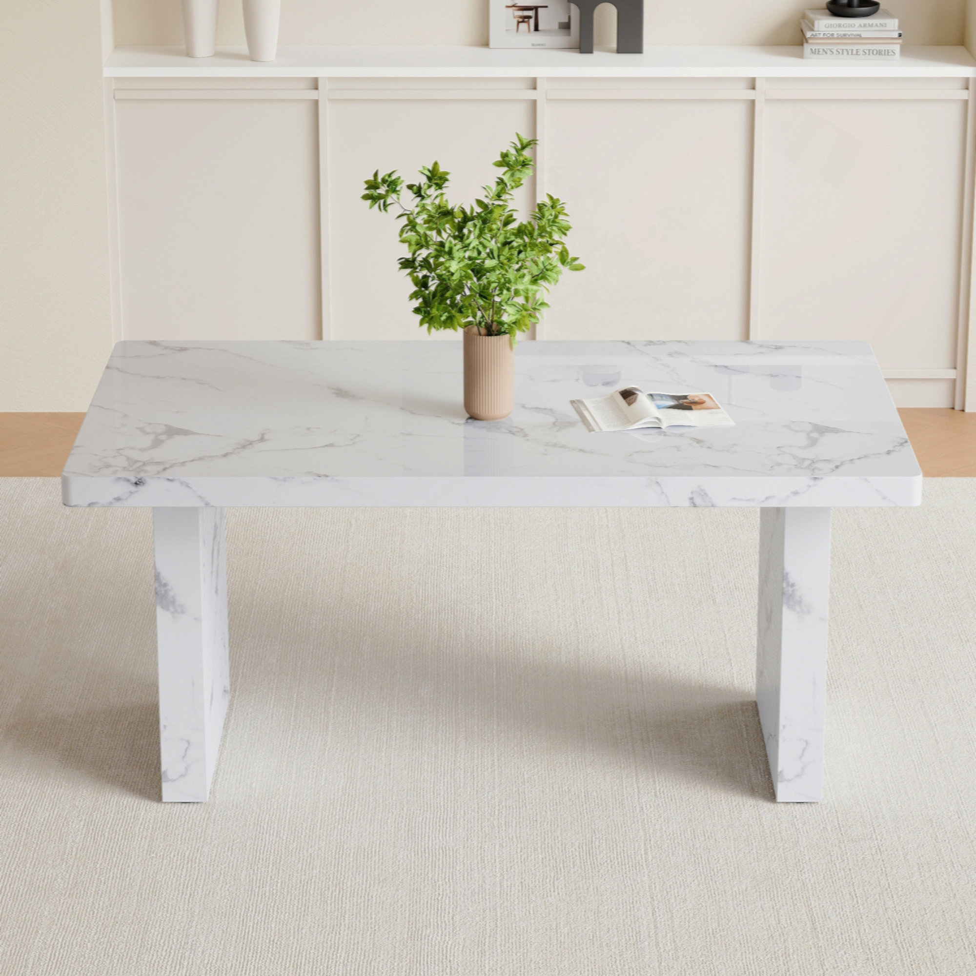 Brayden Studio Luxurious Marble Pattern MDF Dining Table - A Choice Of ...
