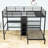 Adelline Kids Full Over Twin Metal Bunk Bed with Built-in Desk and Shelves-88075670