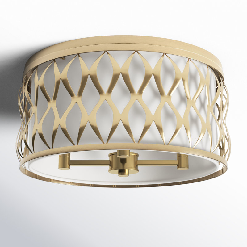Fabric Flush Mount, Modern Gold