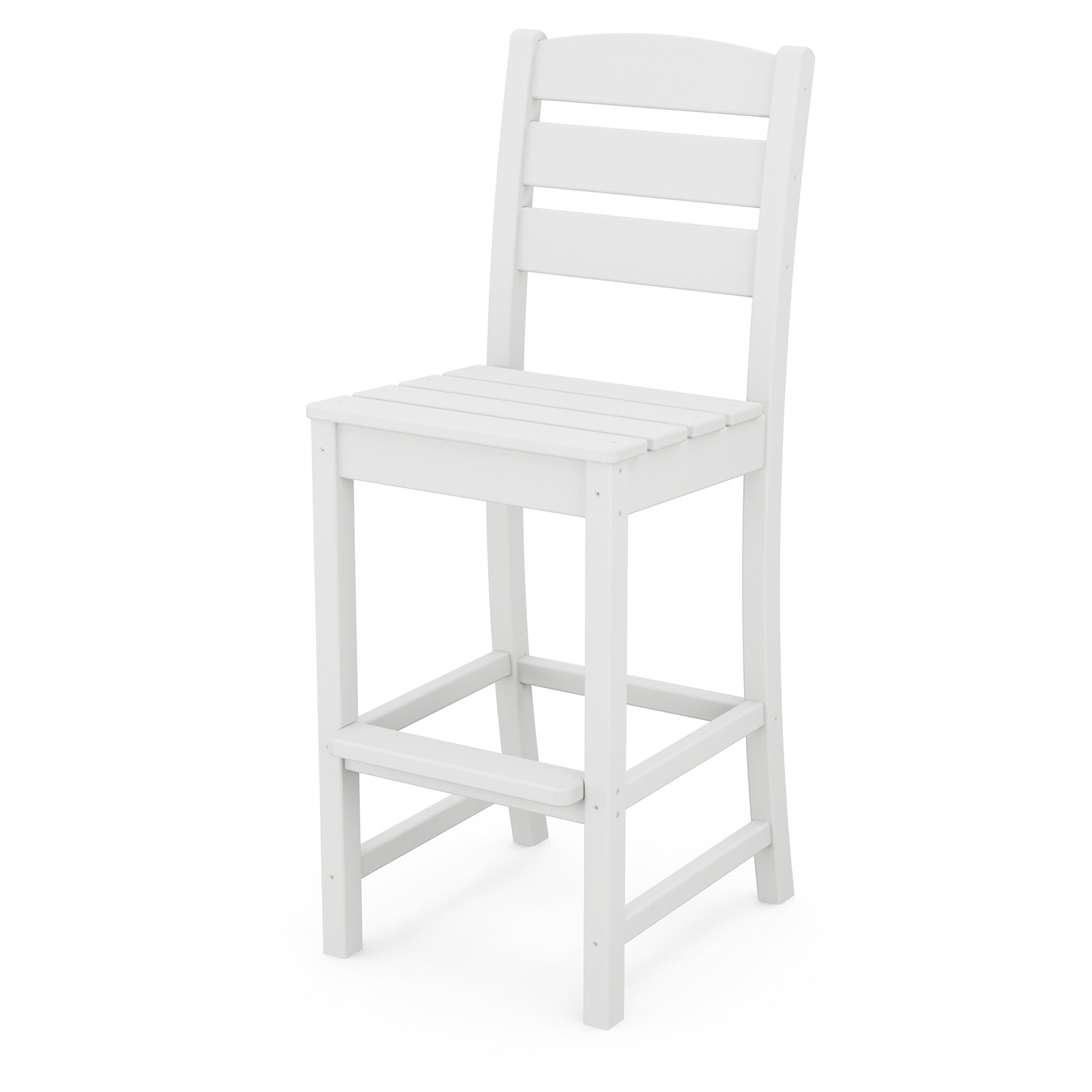 POLYWOOD® Lakeside Armless Patio Bar Stool, White