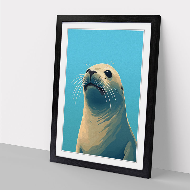 Seal Minimalism No.2 1 Piece Single Picture Frame Wall Art, 46cm H x 34cm W x 2cm D, Black