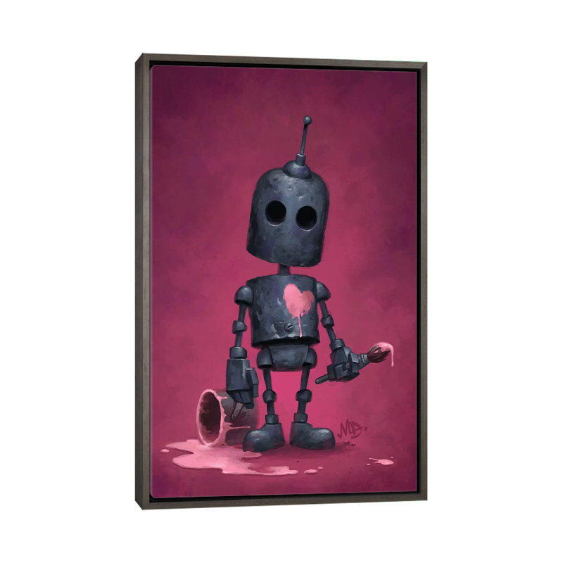 Décoration murale pour enfants The Artist, H 60 po x l 40po x P 1,5 po, Toile avec cadre gris foncé rustique