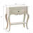 Pearl White Nightstand For Bedroom - 1 Drawer & Shelf, Pine Wood, Scalloped Apron Spark, Meticulous Work, 26" H X 24" W 17" D In With Shelf Drawer, Made, Flame, Delicate 26"x24"x17