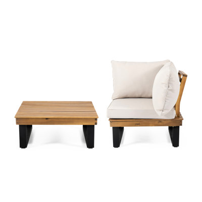 Fauteuil d'angle avec table basse en bois beige, 30,7 po Profondeur: largeur 28,52 po, hauteur du bois: 52,21 lb, profondeur, largeur et hauteur du produit