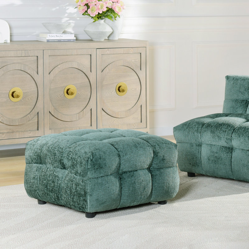 Amalfi Oversized Ottoman - Aqua, Aqua