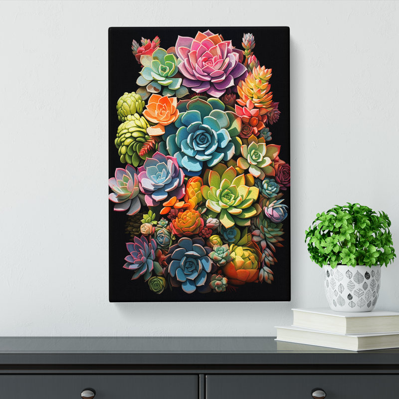 Succulent Informel - Wrapped Canvas, 60cm H x 40cm W x 3cm D