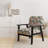 Seaside Elegance Tropical Pattern - Upholstered Coastal Arm Chair, Tropical Leaves Accent Chair-1501630504