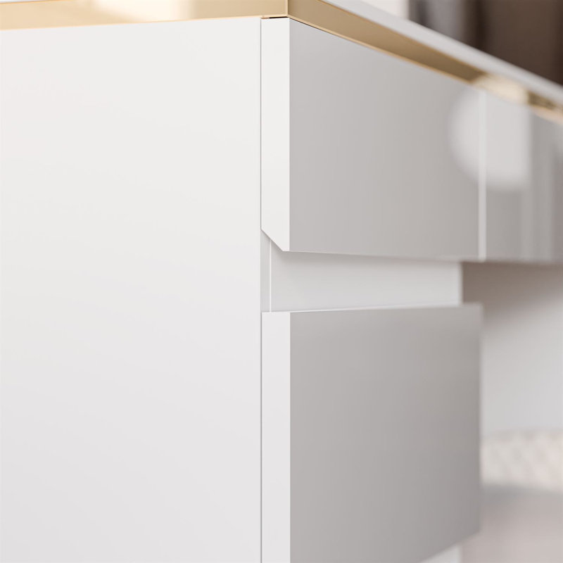 Desk AURORA with drawers, Gold