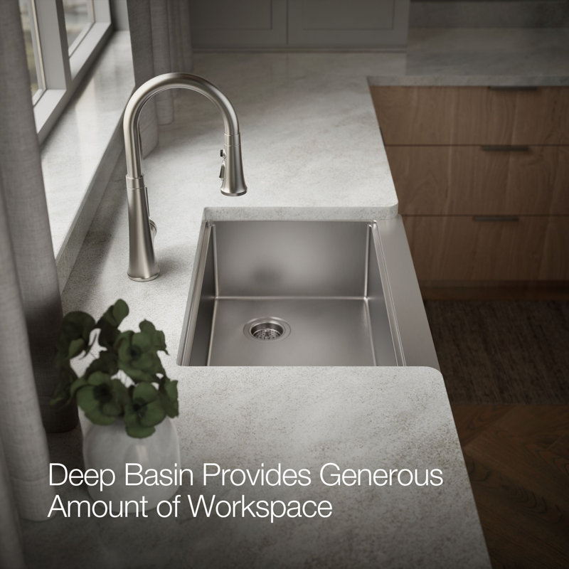 Strive® 29-1/2 In. Undermount Single-Bowl Farmhouse Workstation Kitchen Sink