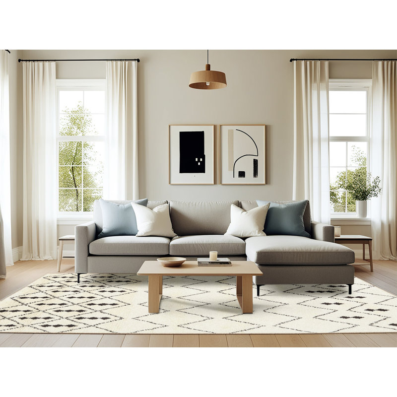 Tapis beige / gris Cheltenham, Rectangle 6 pi x 9 pi