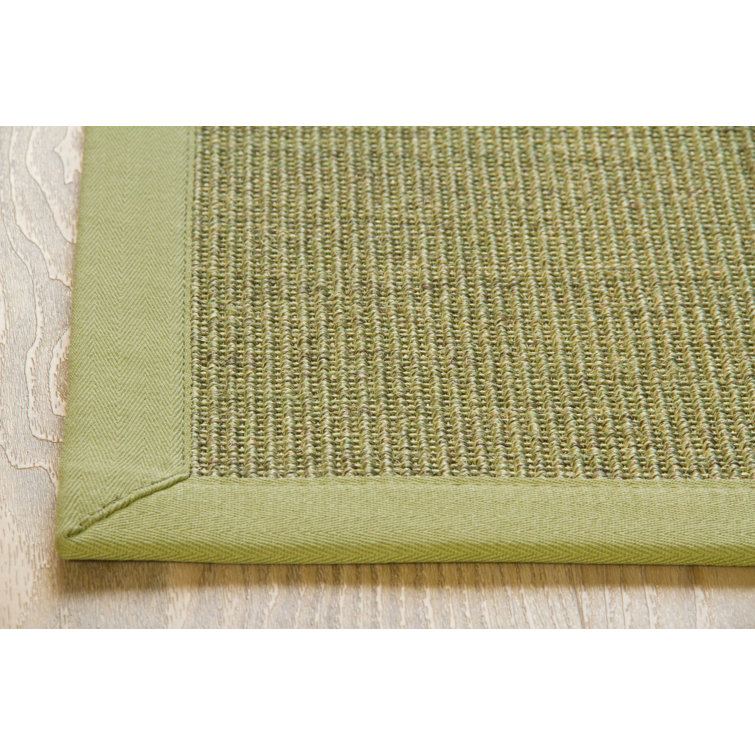 Sisal Rug Brentford - flat woven Green / border Green