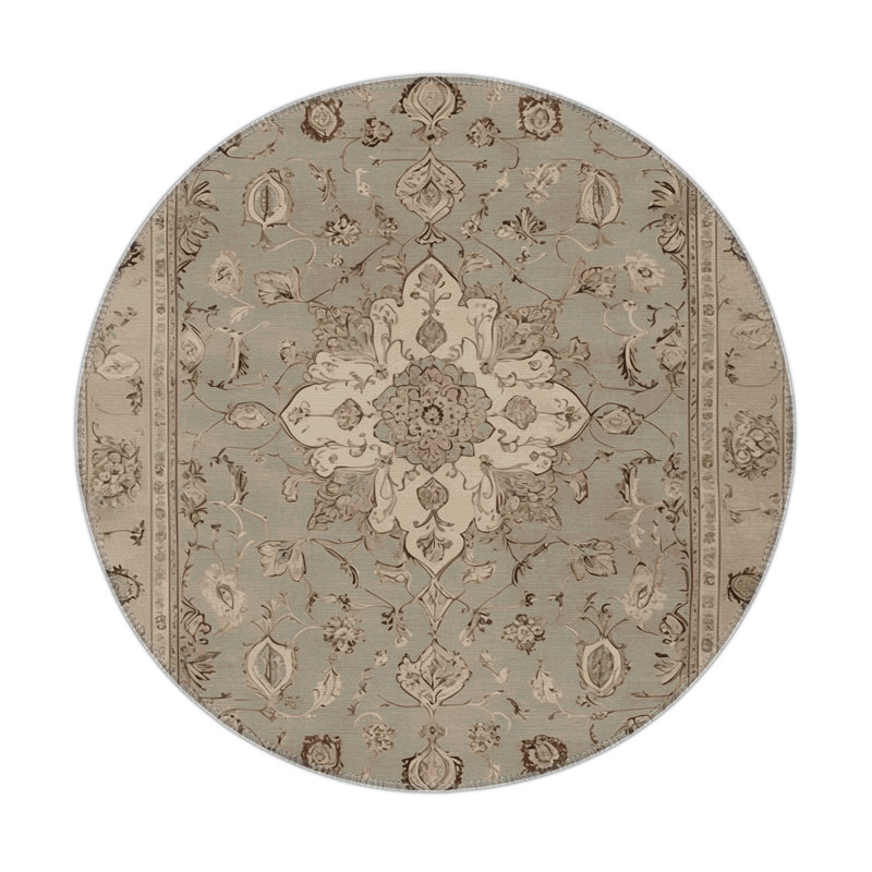 Tapis intérieur et extérieur gris Transport, Rond 5 pi