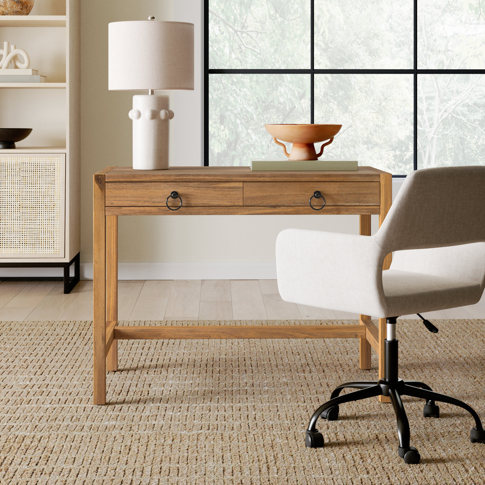 Elin 40" Acacia Writing Desk, Natural