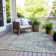 Machine Washable Indoor/Outdoor Xhevrie Denim Rug