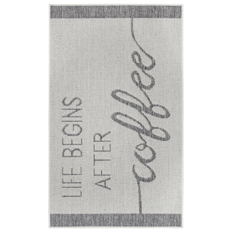 Life Begins After Coffee Cream Rug, Rectangle 92 x 150 cm