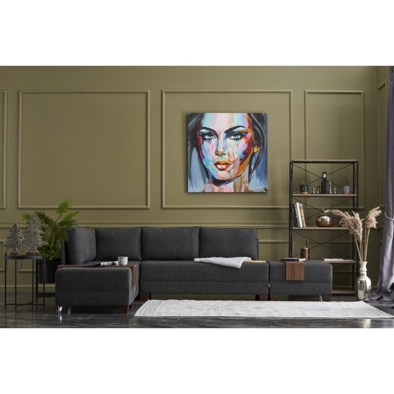 Highlawn 4- Piece Upholstered Sectional, Grey, Right Hand Facing