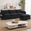 Canapé modulaire surdimensionné de 102 po avec repose-pieds mobile, canapé en velours côtelé à 4 places en L, canapé convertible en nuage avec deux poches latérales, canapé moderne pour le salon-296104930