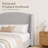  King Size French Retro Wingback Bed Frame, Teddy Fabric Upholstered, Sturdy Slat Support, No Box Spring Needed, Easy Assembly, Light Gray-1469637851-1469637797