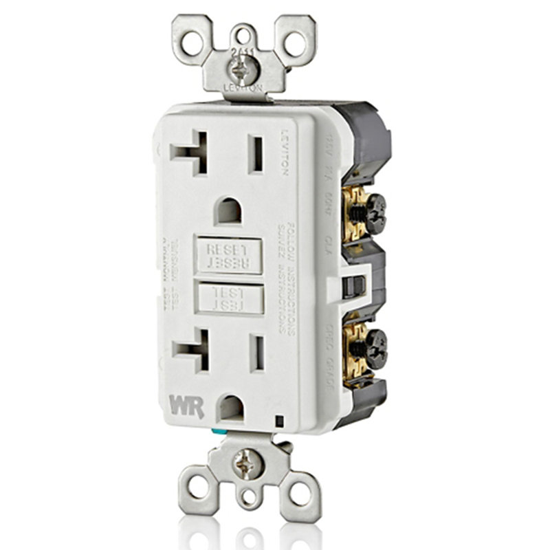 Leviton SmartlockPro 20 Amp 125 Volt Duplex Watthite GFCI Outlet 5-20R 1 Pack