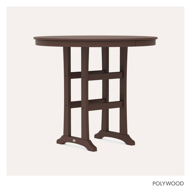 Table de bar Nautical Trestle, l 48 po x L 48 po x H 42 po, Acajou