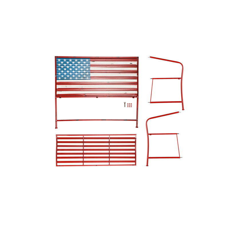 Banc de jardin en métal ondulé American Flag