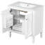 Lavabo de meuble-lavabo 30 po, allure rétro, tablette de porte blanche et tiroir fonctionnel, lavabo en céramique, bois massif-816457317